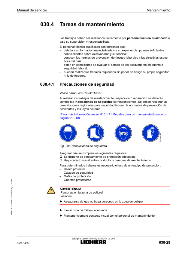 Liebherr L538 1493 Wheel Loader Service Manual ES - Image 13