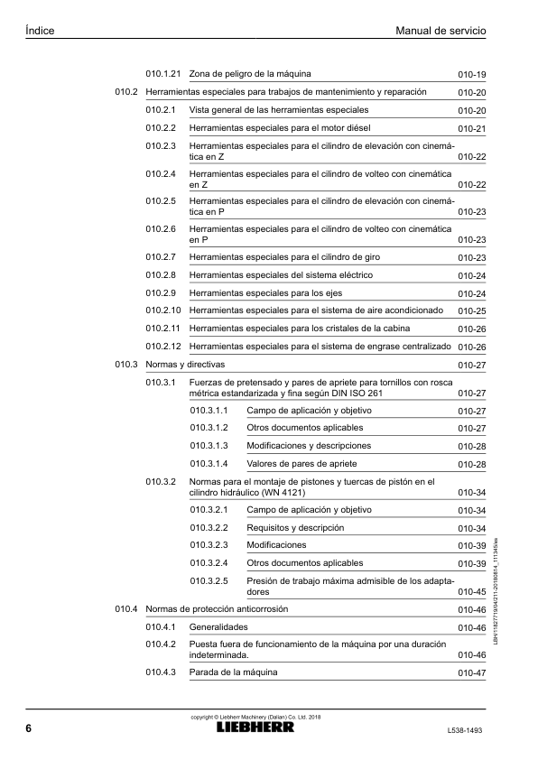 Liebherr L538 1493 Wheel Loader Service Manual ES - Image 9