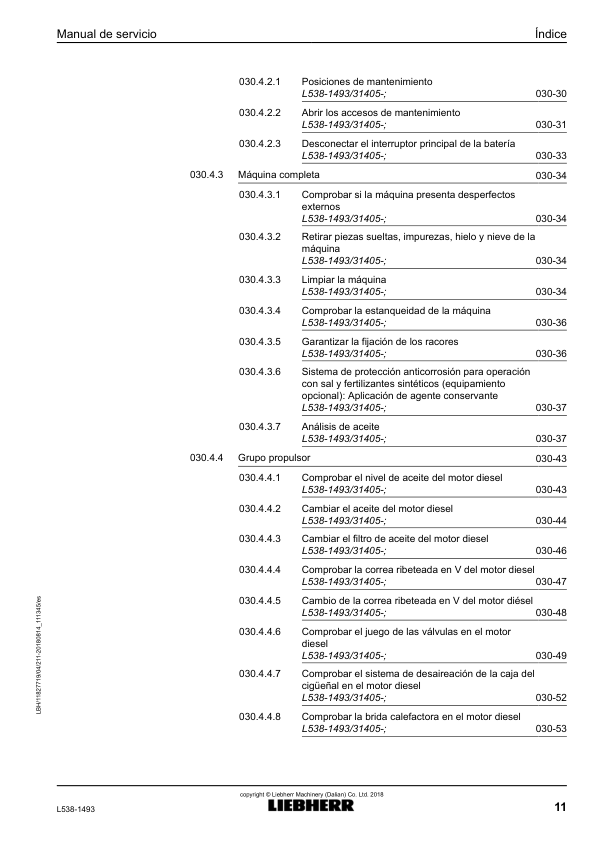 Liebherr L538 1493 Wheel Loader Service Manual ES - Image 4