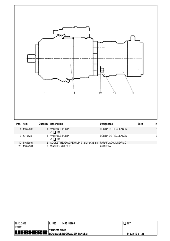 Liebherr L580 1456 Wheel Loader Parts Catalog SN 52165 - Image 7