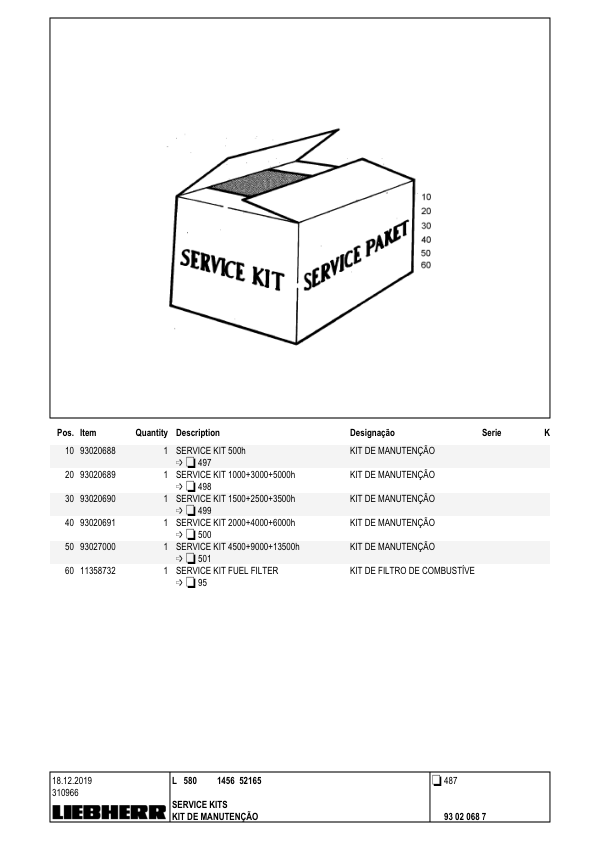Liebherr L580 1456 Wheel Loader Parts Catalog SN 52165 - Image 10