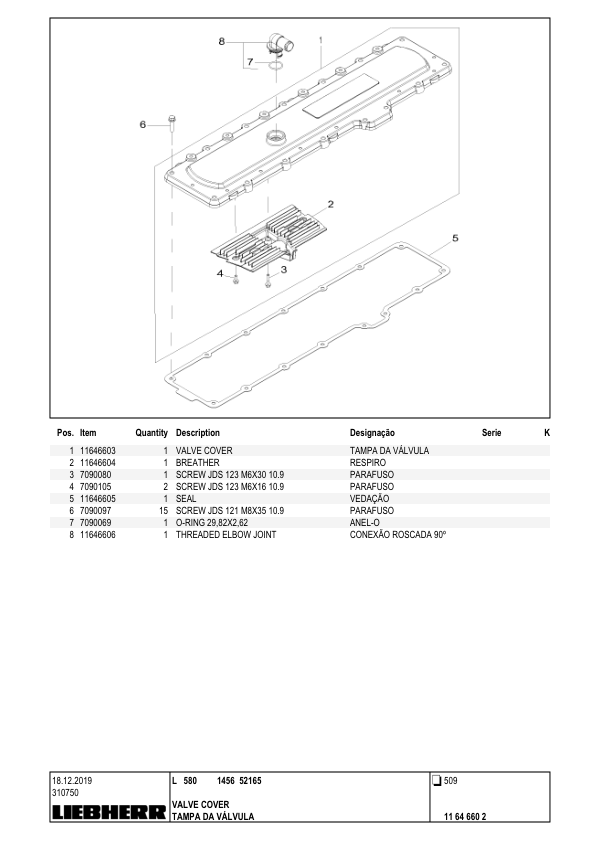 Liebherr L580 1456 Wheel Loader Parts Catalog SN 52165 - Image 11