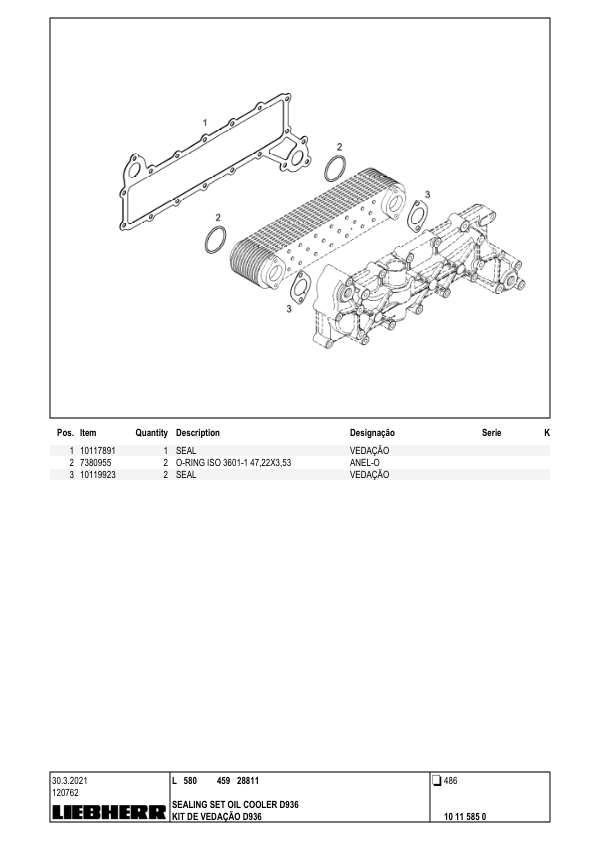 Liebherr L580 459 Wheel Loader Parts Catalog SN 28811 - Image 13
