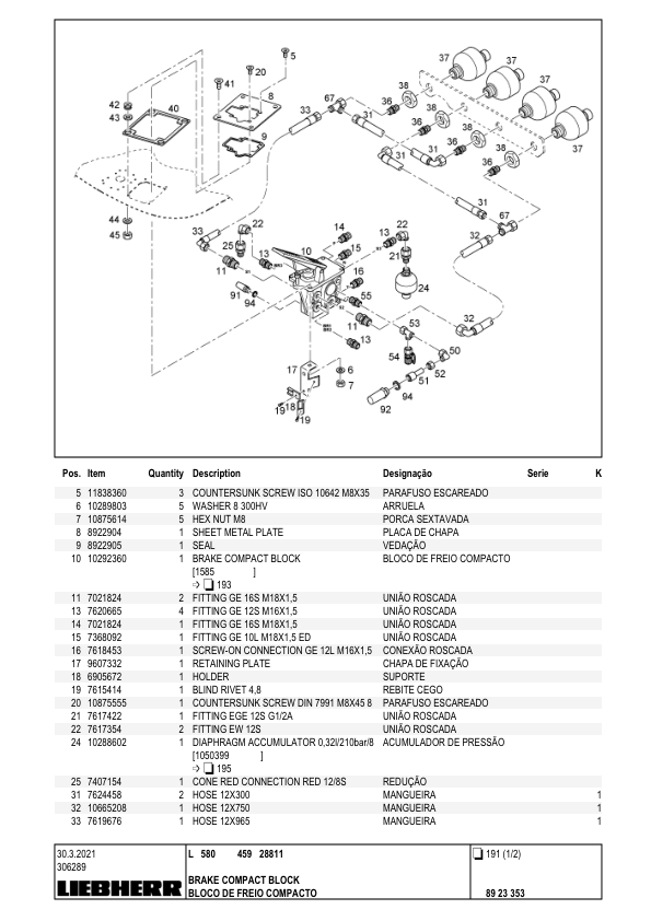 Liebherr L580 459 Wheel Loader Parts Catalog SN 28811 - Image 9