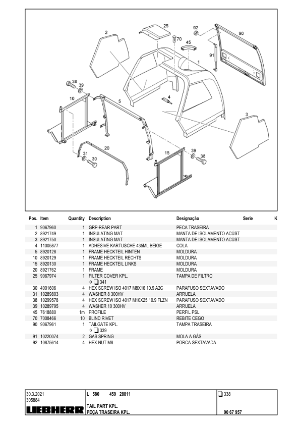 Liebherr L580 459 Wheel Loader Parts Catalog SN 28811 - Image 11
