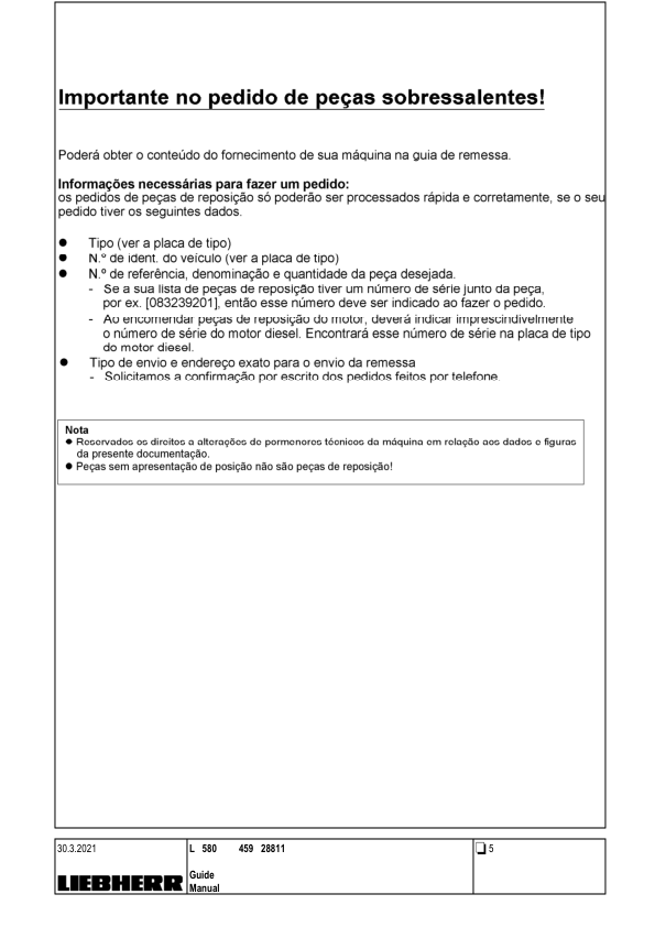 Liebherr L580 459 Wheel Loader Parts Catalog SN 28811 - Image 5