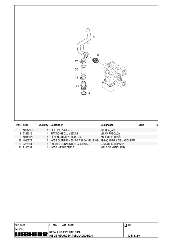 Liebherr L580 459 Wheel Loader Parts Catalog SN 28811 - Image 12