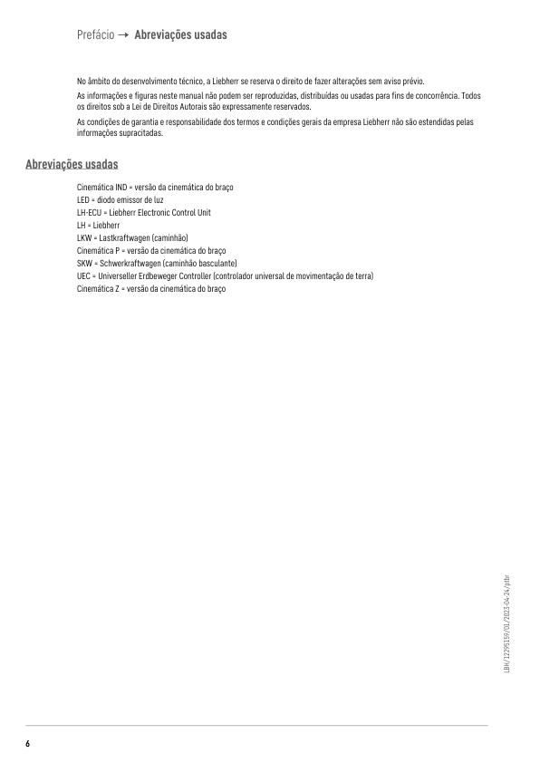 Liebherr L580 G5.1 D 2057 Wheel Loader Operators Manual SN 75517 PT - Image 8