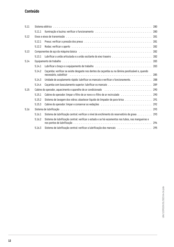 Liebherr L580 G5.1 D 2057 Wheel Loader Operators Manual SN 75517 PT - Image 5