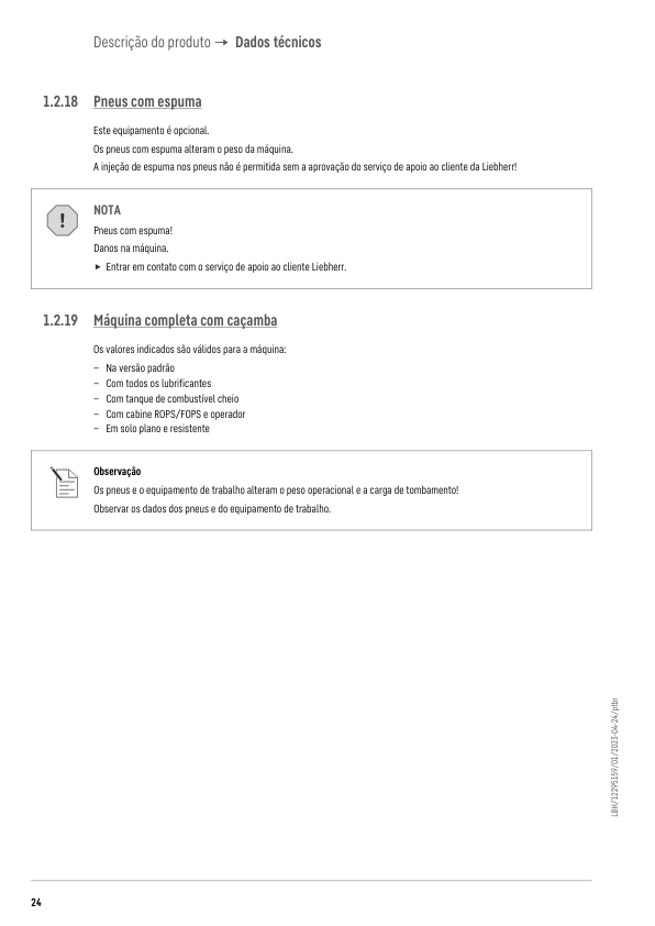 Liebherr L580 G5.1 D 2057 Wheel Loader Operators Manual SN 75517 PT - Image 14