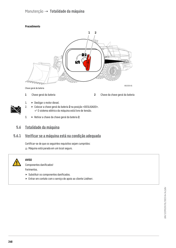 Liebherr L580 G5.1 D 2057 Wheel Loader Operators Manual SN 75517 PT - Image 15
