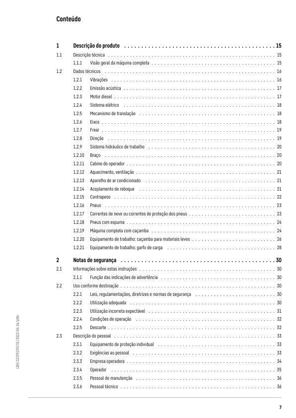 Liebherr L580 G5.1 D 2057 Wheel Loader Operators Manual SN 75517 PT - Image 9