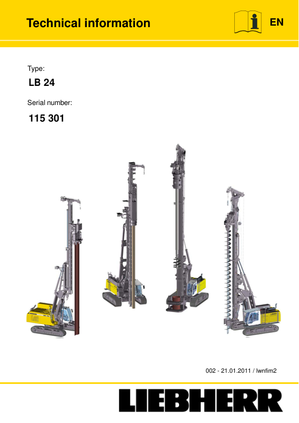 Liebherr LB 24 Drill Machines Service Training Manual SN 115301 - Image 2