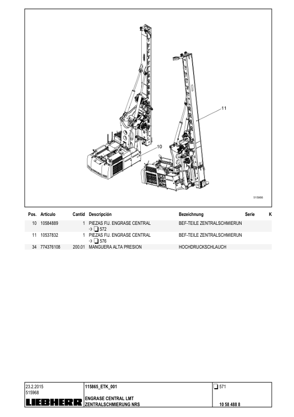 Liebherr LB 36 Drill Parts Catalog SN 115865 ES DE - Image 20