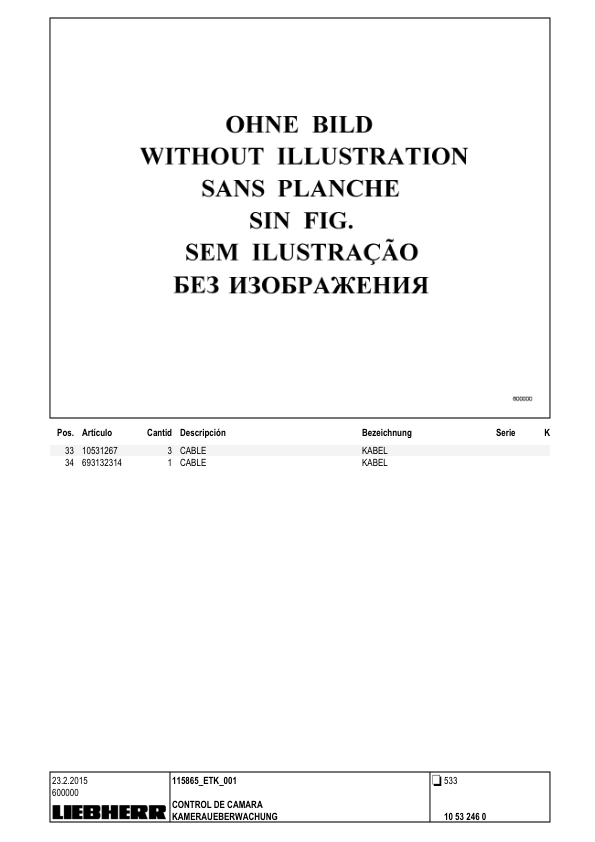 Liebherr LB 36 Drill Parts Catalog SN 115865 ES DE - Image 19