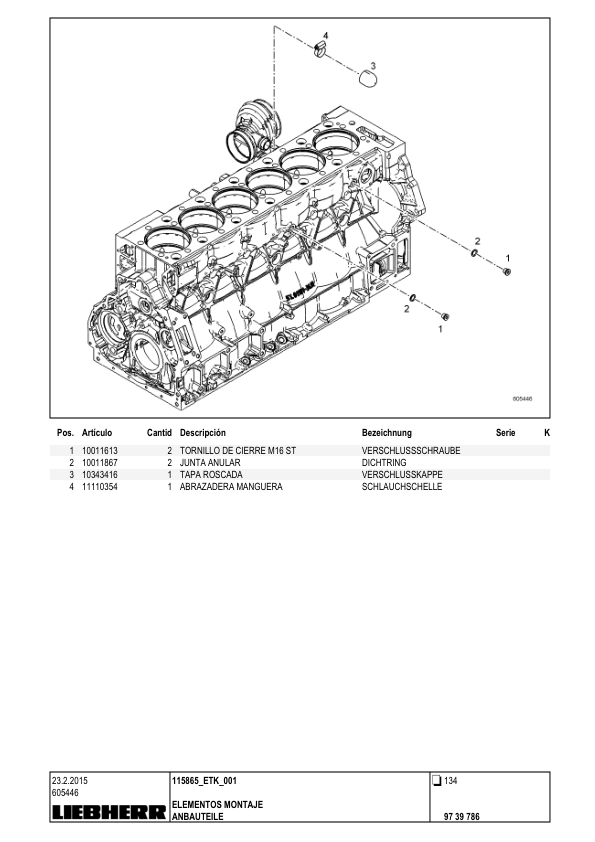 Liebherr LB 36 Drill Parts Catalog SN 115865 ES DE - Image 12