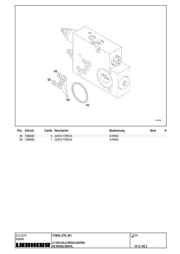 Liebherr LB 36 Drill Parts Catalog SN 115865 ES DE - Image 18