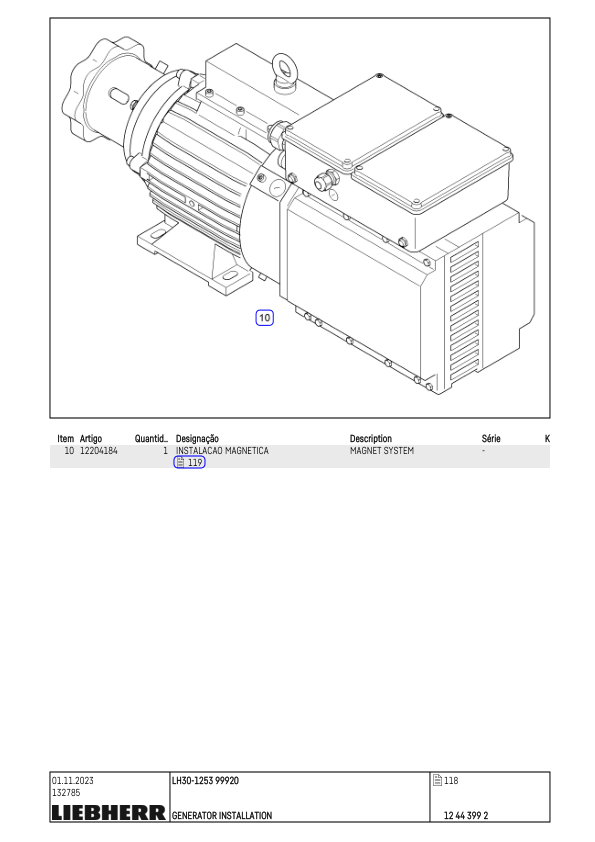 Liebherr LH 30 1253 Material Handler Parts Catalog SN 99920 - Image 11