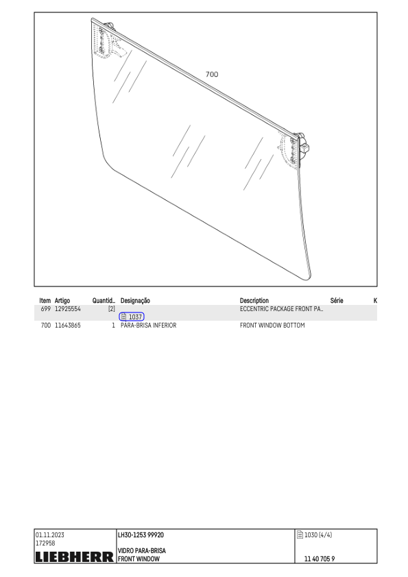 Liebherr LH 30 1253 Material Handler Parts Catalog SN 99920 - Image 7