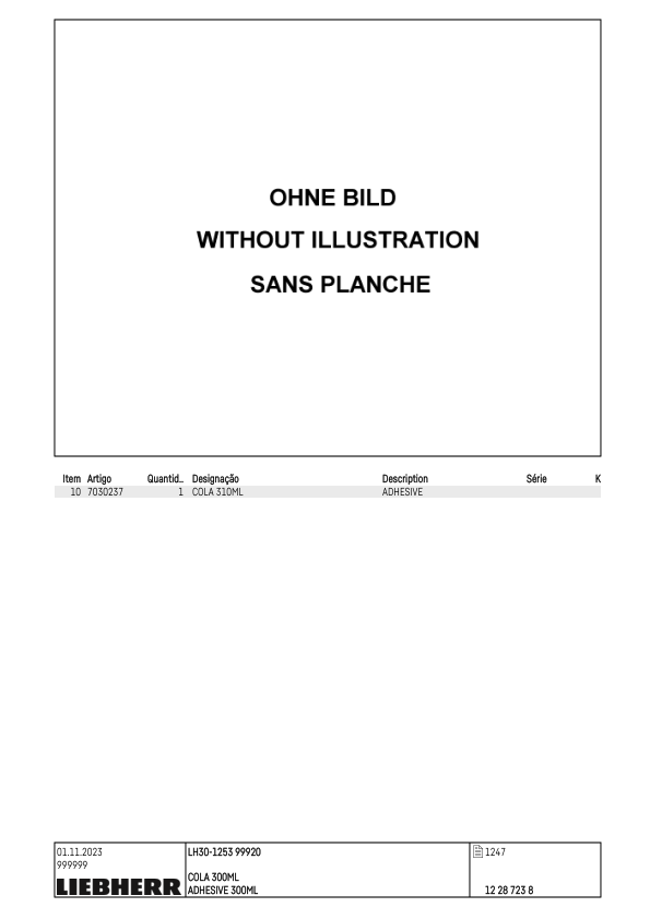 Liebherr LH 30 1253 Material Handler Parts Catalog SN 99920 - Image 12