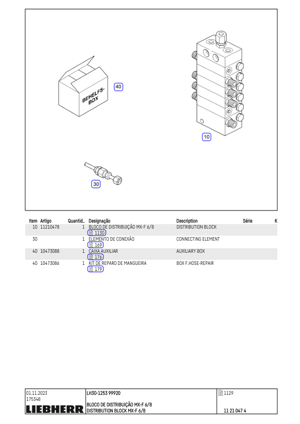 Liebherr LH 30 1253 Material Handler Parts Catalog SN 99920 - Image 9