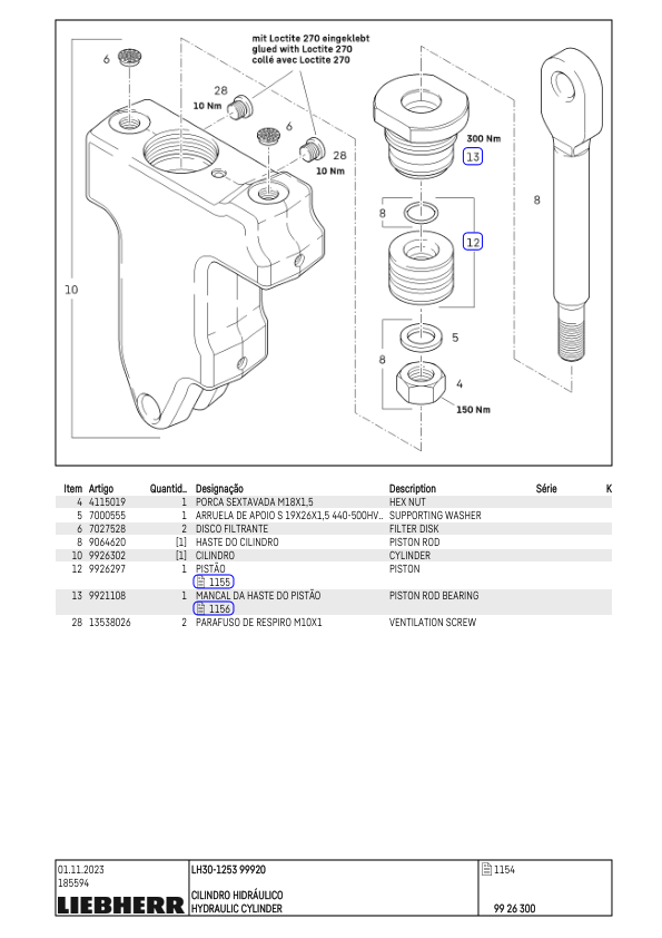 Liebherr LH 30 1253 Material Handler Parts Catalog SN 99920 - Image 10