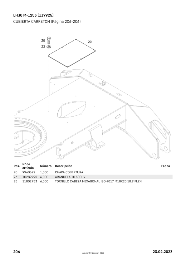 Liebherr LH 30 M-1253 Material Handler Parts Catalog SN 119925 - Image 12