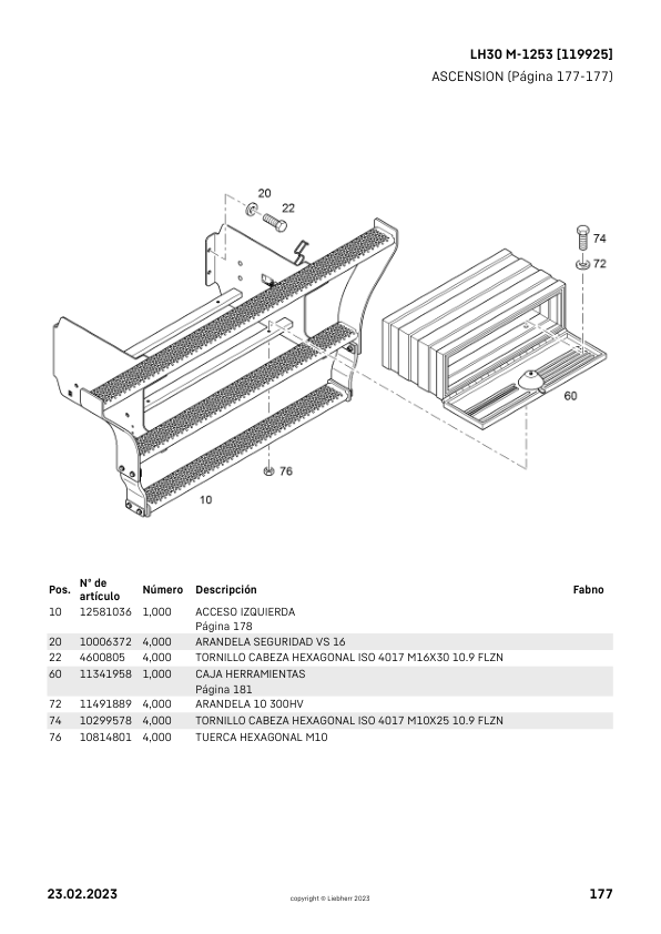 Liebherr LH 30 M-1253 Material Handler Parts Catalog SN 119925 - Image 11