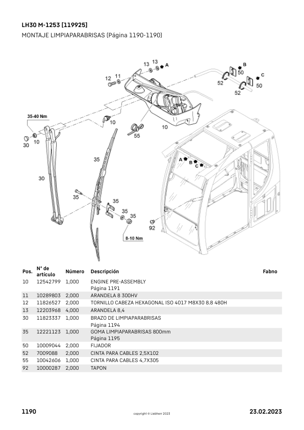 Liebherr LH 30 M-1253 Material Handler Parts Catalog SN 119925 - Image 7