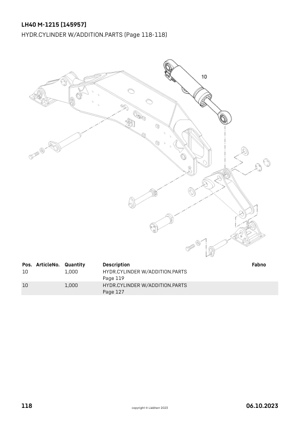 Liebherr LH 40 M-1215 Material Handler Parts Catalog SN 145957 - Image 4