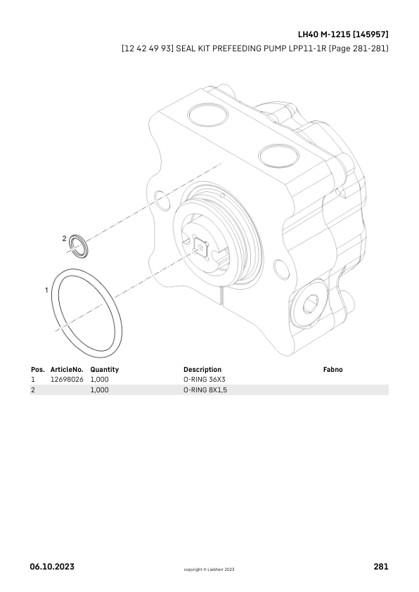 Liebherr LH 40 M-1215 Material Handler Parts Catalog SN 145957 - Image 10