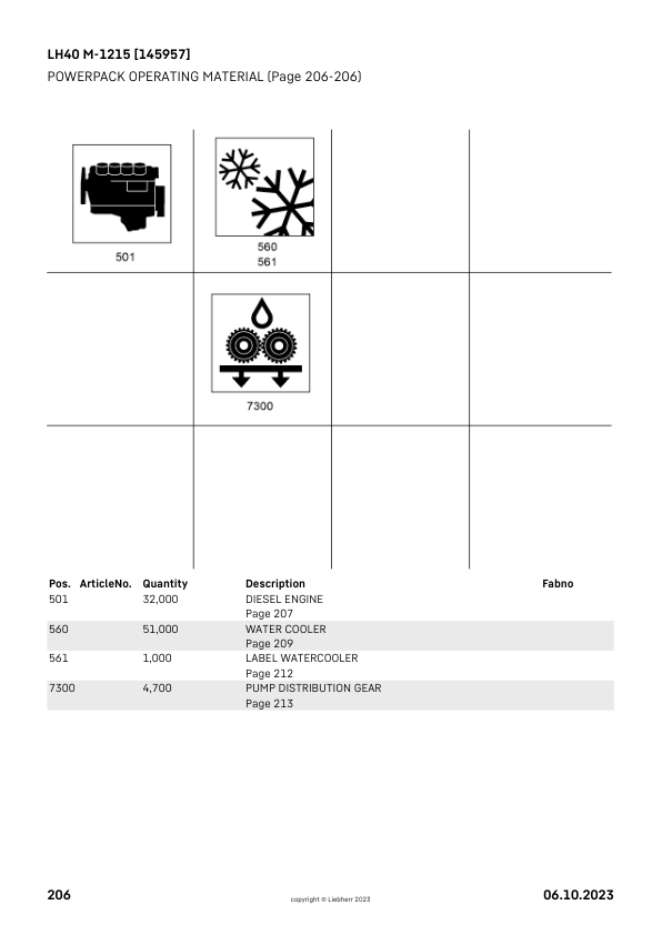 Liebherr LH 40 M-1215 Material Handler Parts Catalog SN 145957 - Image 8