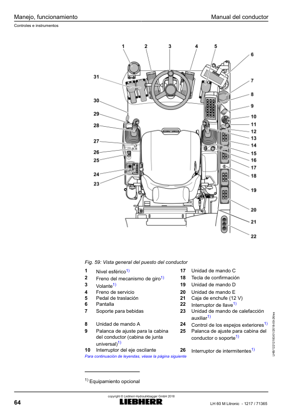 Liebherr LH 60M Litronic 1217 Material Handler Operators Manual SN 71365 ES - Image 8