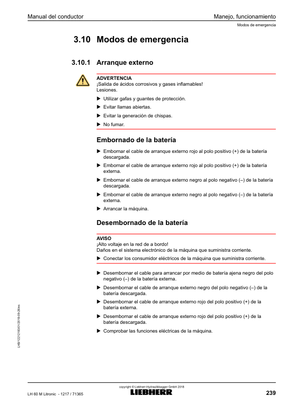 Liebherr LH 60M Litronic 1217 Material Handler Operators Manual SN 71365 ES - Image 14