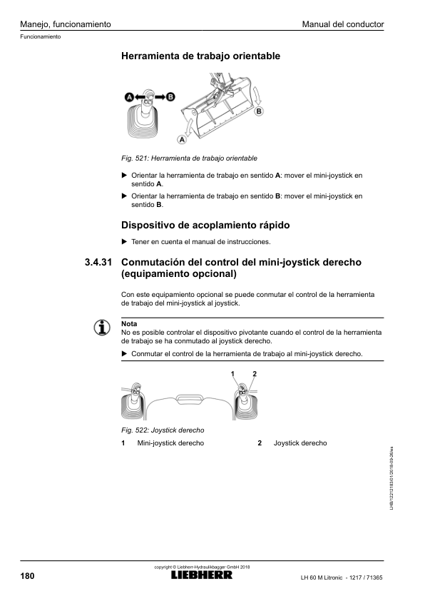 Liebherr LH 60M Litronic 1217 Material Handler Operators Manual SN 71365 ES - Image 12