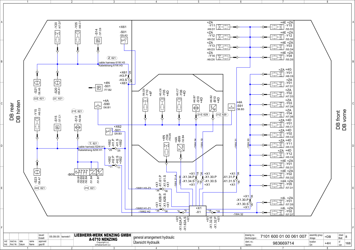 Liebherr LHM 320 400 500 2A Crane Electrical Schematics Service Manual - Image 13
