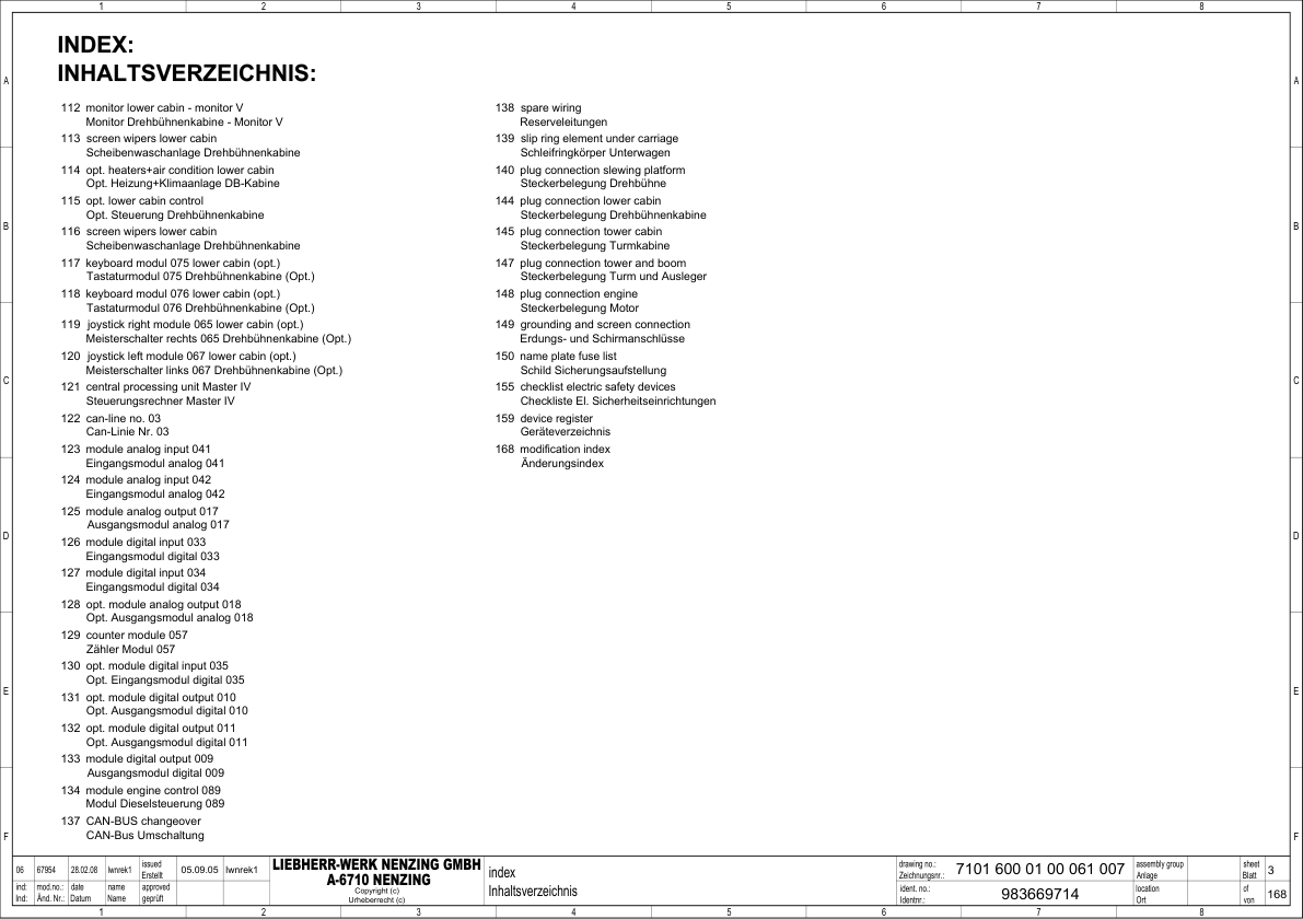 Liebherr LHM 320 400 500 2A Crane Electrical Schematics Service Manual - Image 4