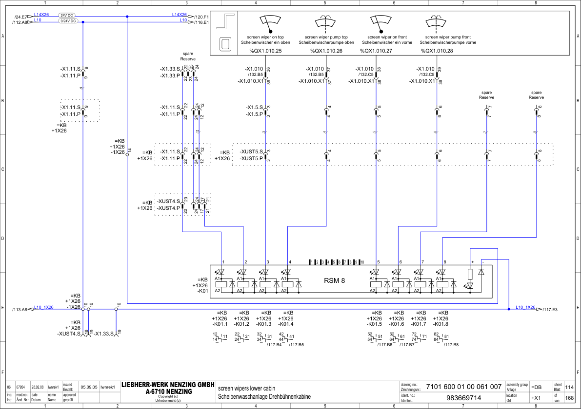 Liebherr LHM 320 400 500 2A Crane Electrical Schematics Service Manual - Image 9
