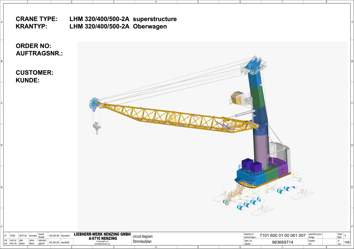 Liebherr LHM 320 400 500 2A Crane Electrical Schematics Service Manual - Image 2