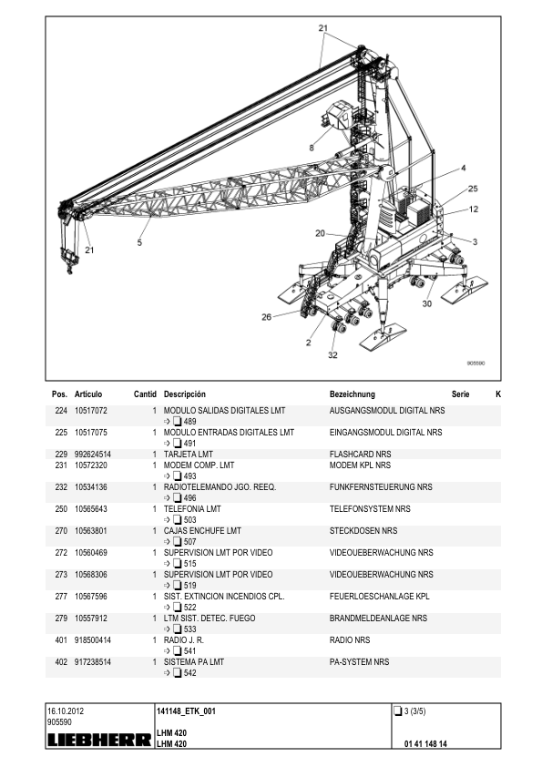 Liebherr LHM 420 Crane Parts Catalog SN 141148 - Image 10