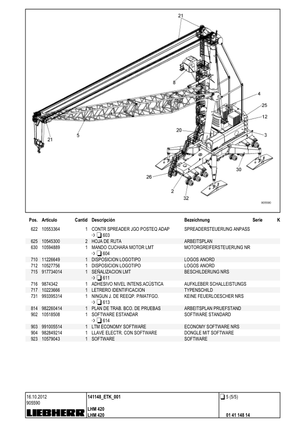 Liebherr LHM 420 Crane Parts Catalog SN 141148 - Image 12