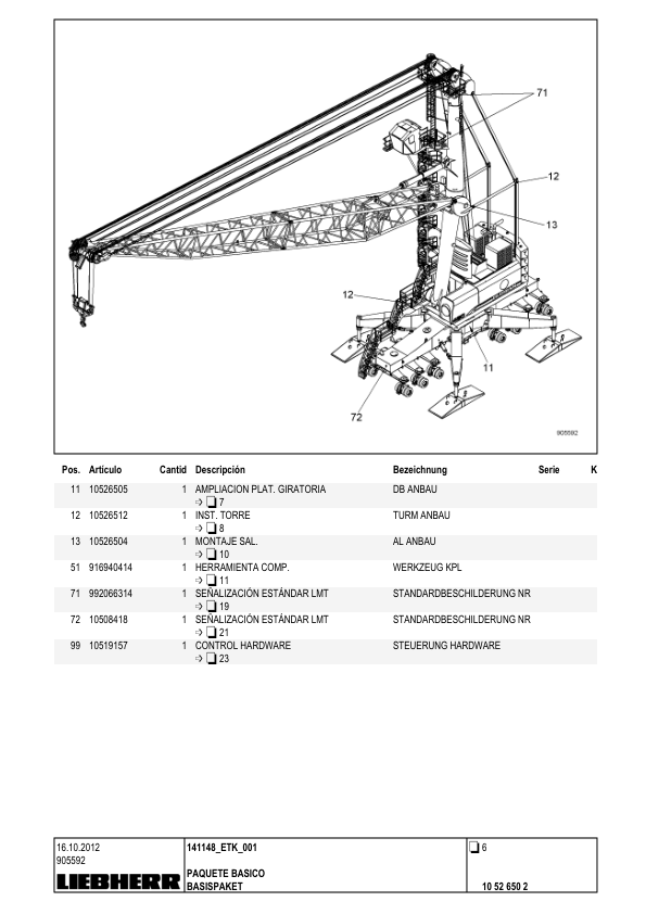 Liebherr LHM 420 Crane Parts Catalog SN 141148 - Image 3
