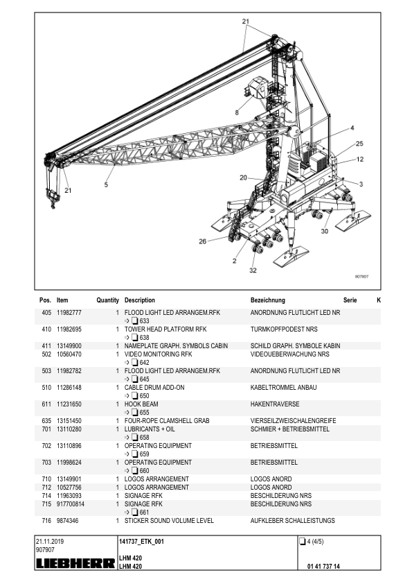 Liebherr LHM 420 Crane Parts Catalog SN 141737 - Image 9