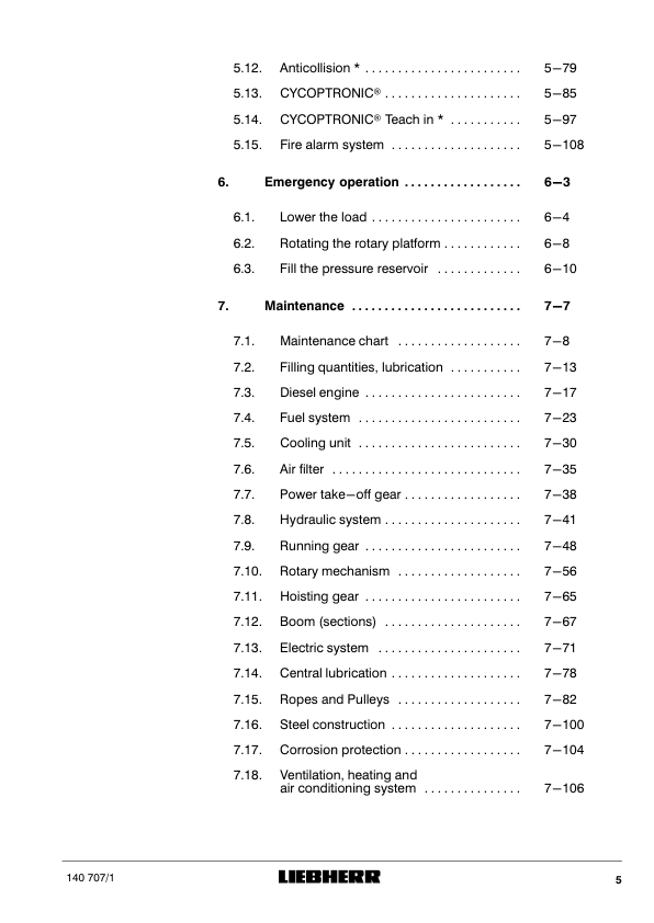 Liebherr LHM 500 Crane Operators Manual SN 140707 - Image 8