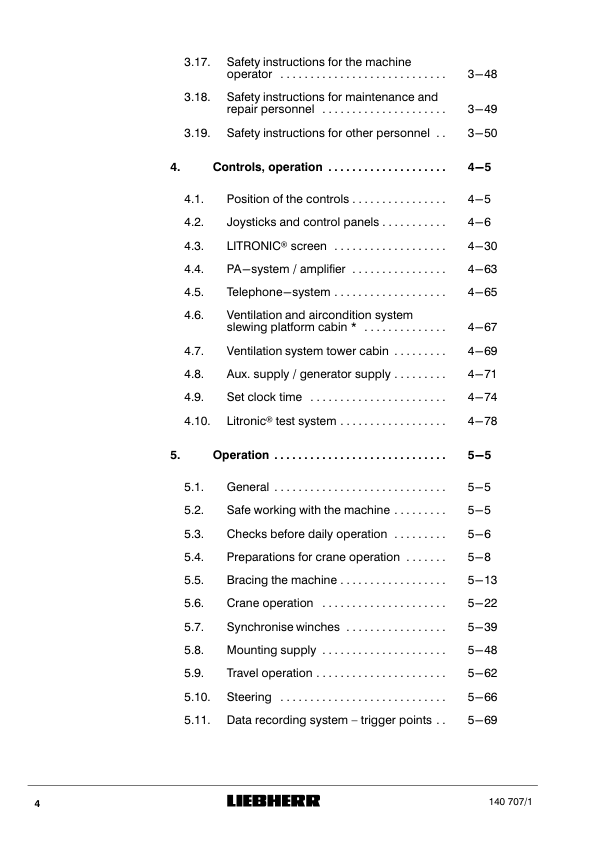 Liebherr LHM 500 Crane Operators Manual SN 140707 - Image 7