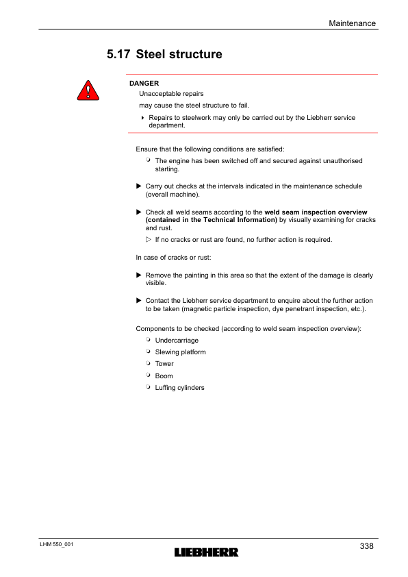 Liebherr LHM 550 Crane Operators Manual SN 141044 - Image 17