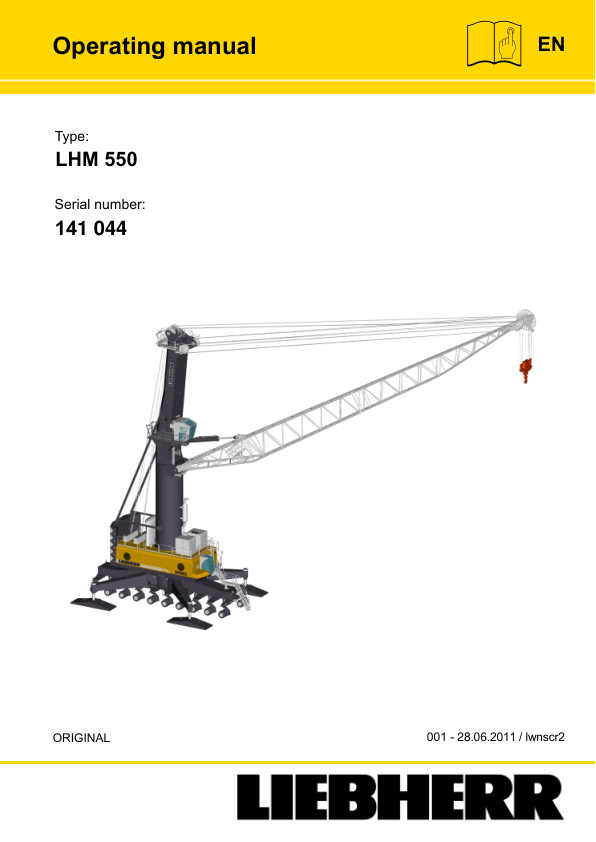 Liebherr LHM 550 Crane Operators Manual SN 141044 - Image 2