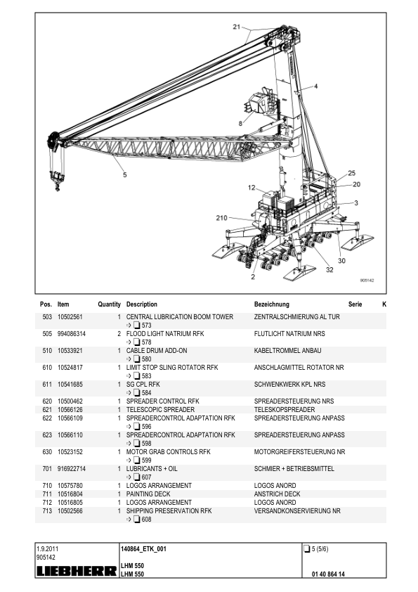 Liebherr LHM 550 Crane Parts Catalog SN 140864 - Image 12