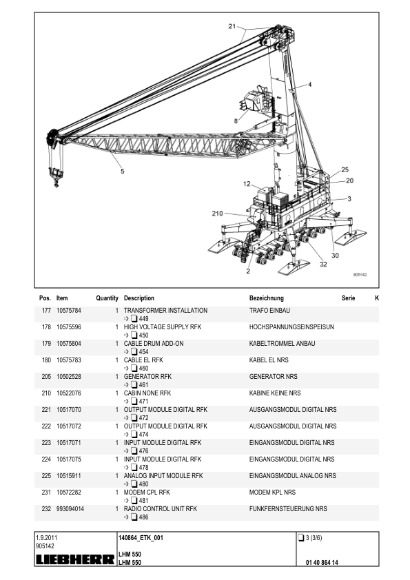 Liebherr LHM 550 Crane Parts Catalog SN 140864 - Image 10