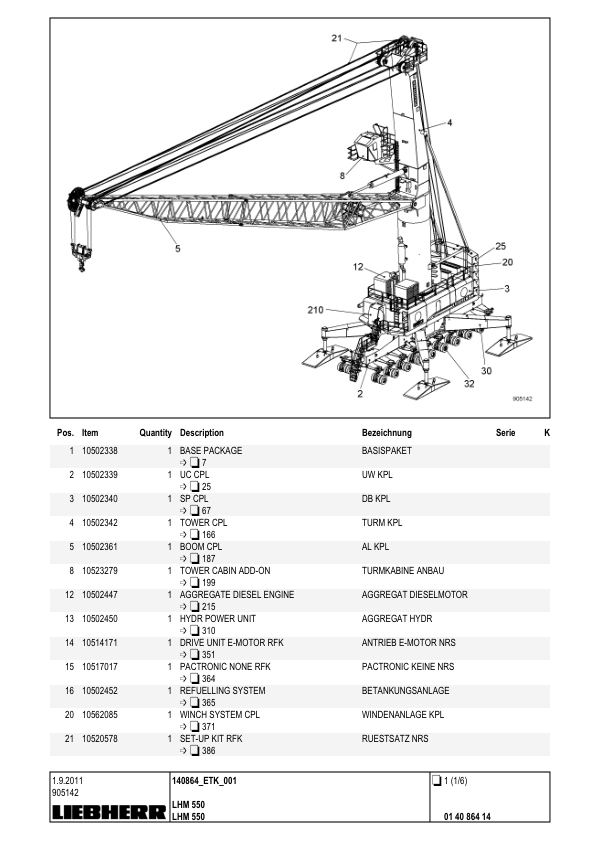 Liebherr LHM 550 Crane Parts Catalog SN 140864 - Image 8